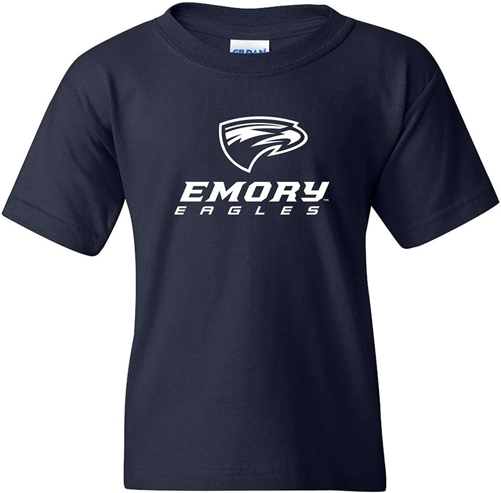 Emory Eagles Primary Logo - University College Team Youth T-Shirt - Navy