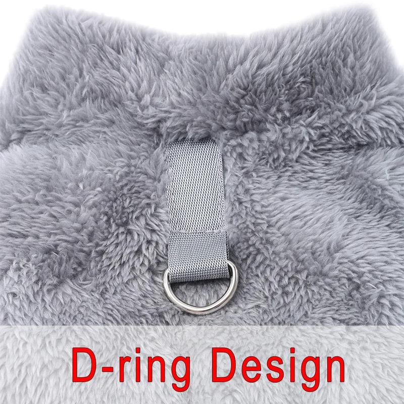 Windproof Winter Flannel Jumpsuit Jacket Coat for Small Dogs Puppy Chihuahua Bulldog Outfit with D Ring Pet Dog