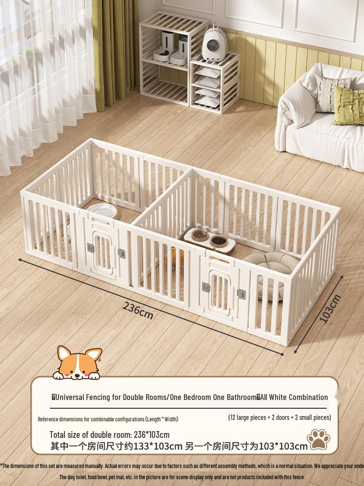 Gray & White Color Block Puppy Playpen for Small to Medium Dogs - Indoor Pet Crate & Isolation Fence