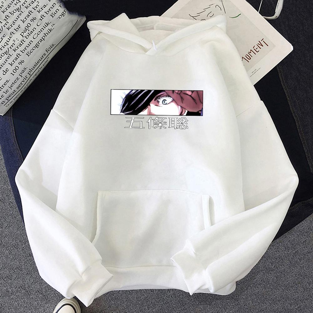 Jujutsu Kaisen Satoru Gojo Eyes Print Graphic Hoodies Oversized Hooded Sweatshirt Long Sleeves Hoodie Men Women Clothes