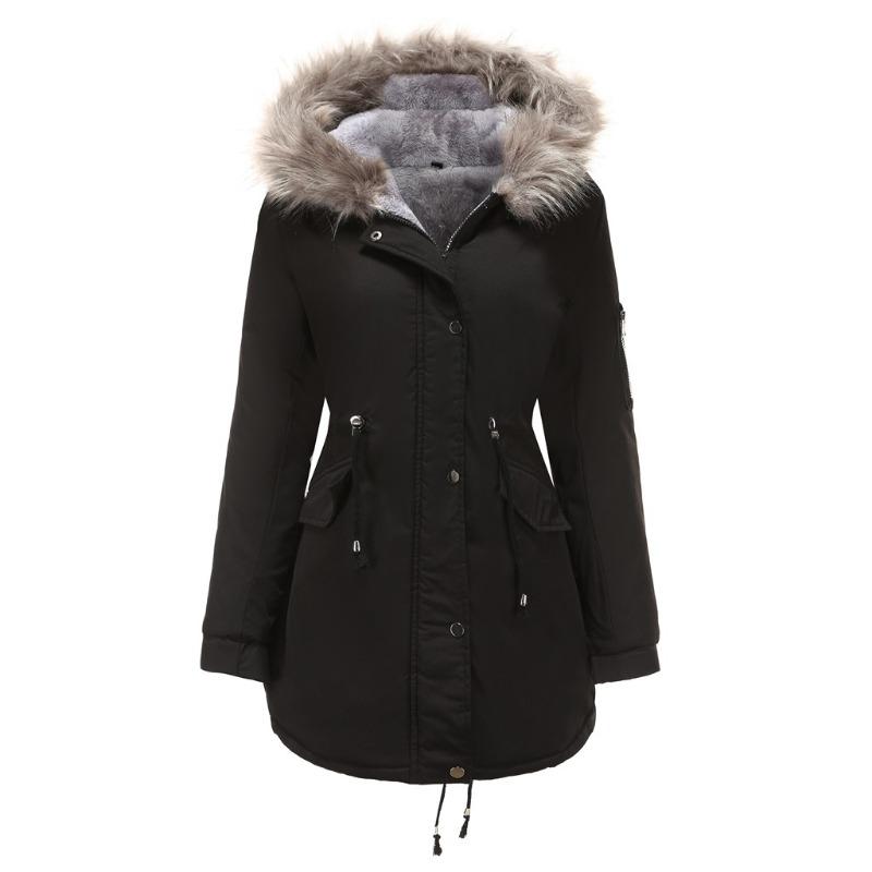 

Ou Ma Parker Coat Cotton Coat 3 5XL чёрный