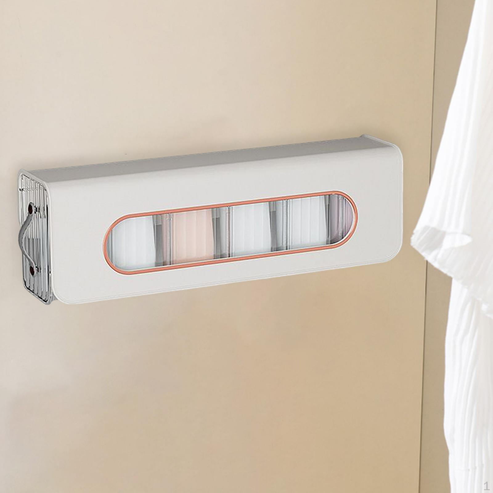 Hosiery Storage Box Wall Mounted Clear Durable Drawer Organizer with 6 Compartment Ties