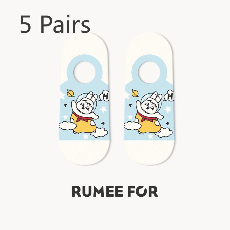 

5 пар женских летних тонких силиконовых нескользящих носков-лодочек с неглубоким вырезом и невидимой пяткой 5 Pairs светло-синий