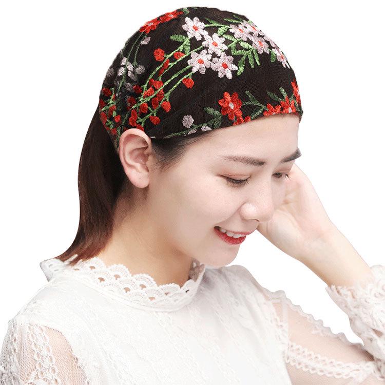 Spring & Summer Women's Embroidered Wide Headband - Sweet Korean Style Hair Accessory