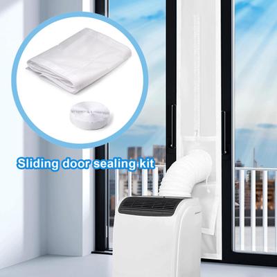 Portable Air Conditioner Window Seal AC Casement Window Seal Kit Hot Air Stop Air Exchange Guards with Zip And Adhesive Fasten Tape Works with Tumble