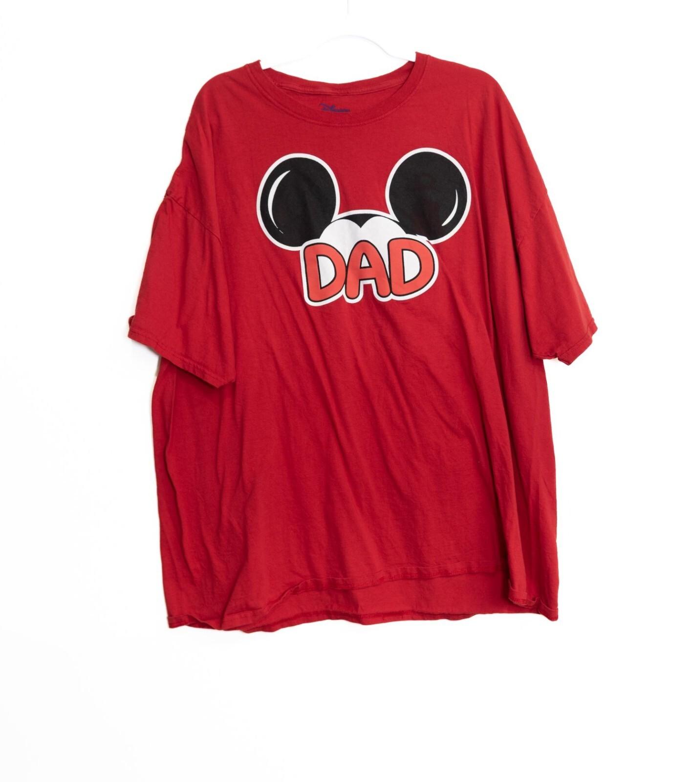 Disney Size 3XL Mickey Mouse Dad Red T-Shirt By Modern Mens Casual Family Matchi S