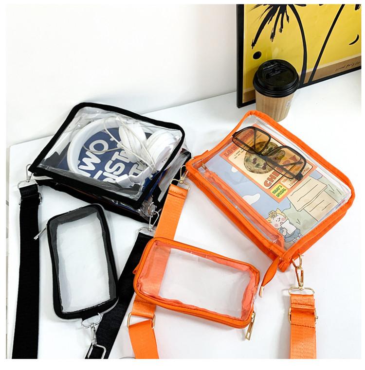 PVC Crossbody Bag for Women Transparent Jelly Bag Hong Kong Style Trendy PVC Transparent Shoulder Crossbody Bag for Men