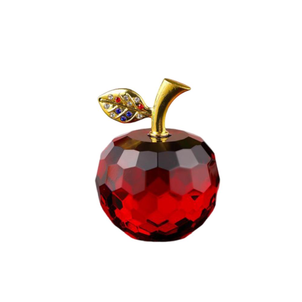 Crystal Glass Fruit Figurines Realistic Design 3D Desktop Ornament Art Chic Fruit Collectible Figurines Kitchen Tabletop красный