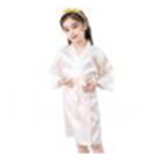 Robe en soie pour filles d'été Couleur unie Pyjama pour enfants Peignoir doux pour enfants Vêtements de nuit