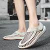 Fashion Lightweight Outdoor Walking Shoes New Men's Breathable Mesh Sandals Slip-on Beach Handmade Flats Summer Sports Shoes for Men
