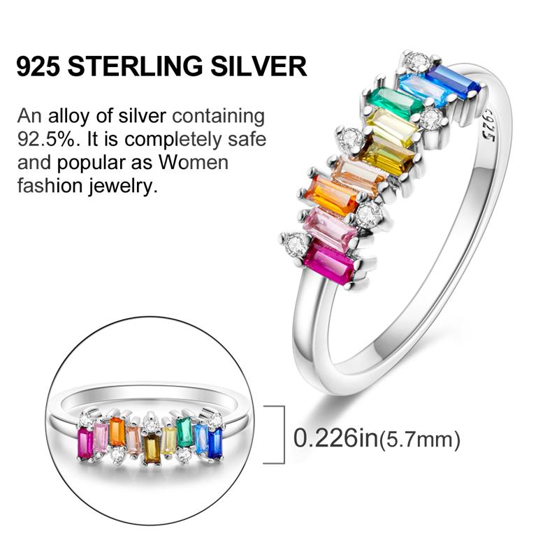 925 Silver Rings Original Design Blue Zircon Star Moon Finger Rings For Women High Quality Wedding Jewelry Gift