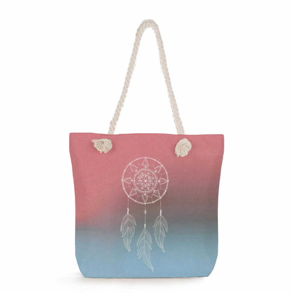 Dreamcatcher print thick rope single-shoulder beach bag 7309 KTB