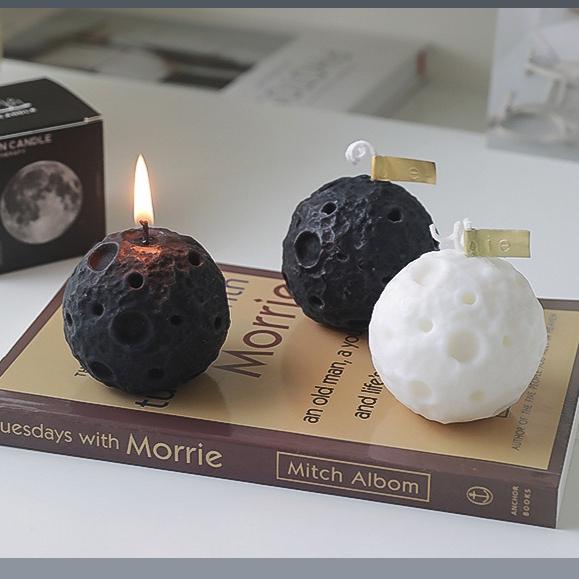 Moon Scented Candle DIY Creative Black Spherical Fragrance