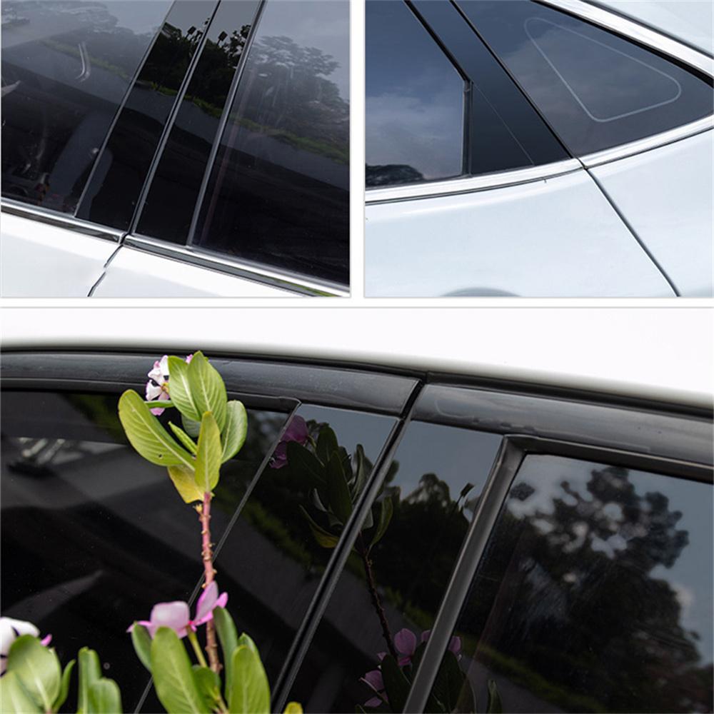 6Pcs Black Side Door Window Pillar Post Trim Cover For Honda Civic Sedan 2022