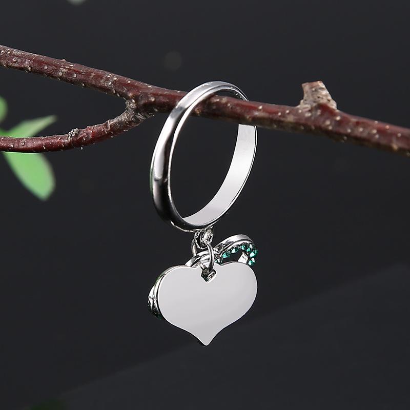 

Ring, Wind Design, Love Diamond-Set Simple Sequined Ring Ring, Female