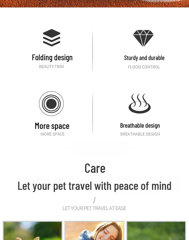 Foldable Large Capacity Pet Travel Crossbody Bag for Cats and Dogs