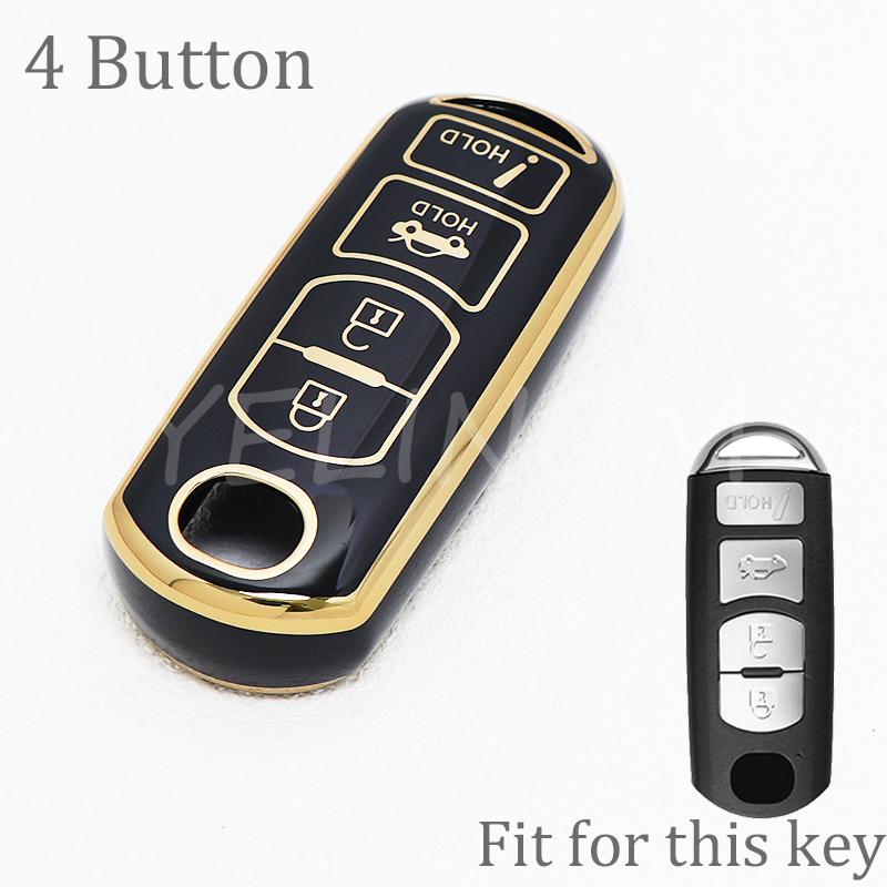 Key Cover Fob 4Buttons Tpu Car Case Shell Fob Holder For Mazda 2 3 5 6 Cx-3 Cx-5 Cx-7 Cx-9 Atenz Speed Miata Mx5 Axela Cx4