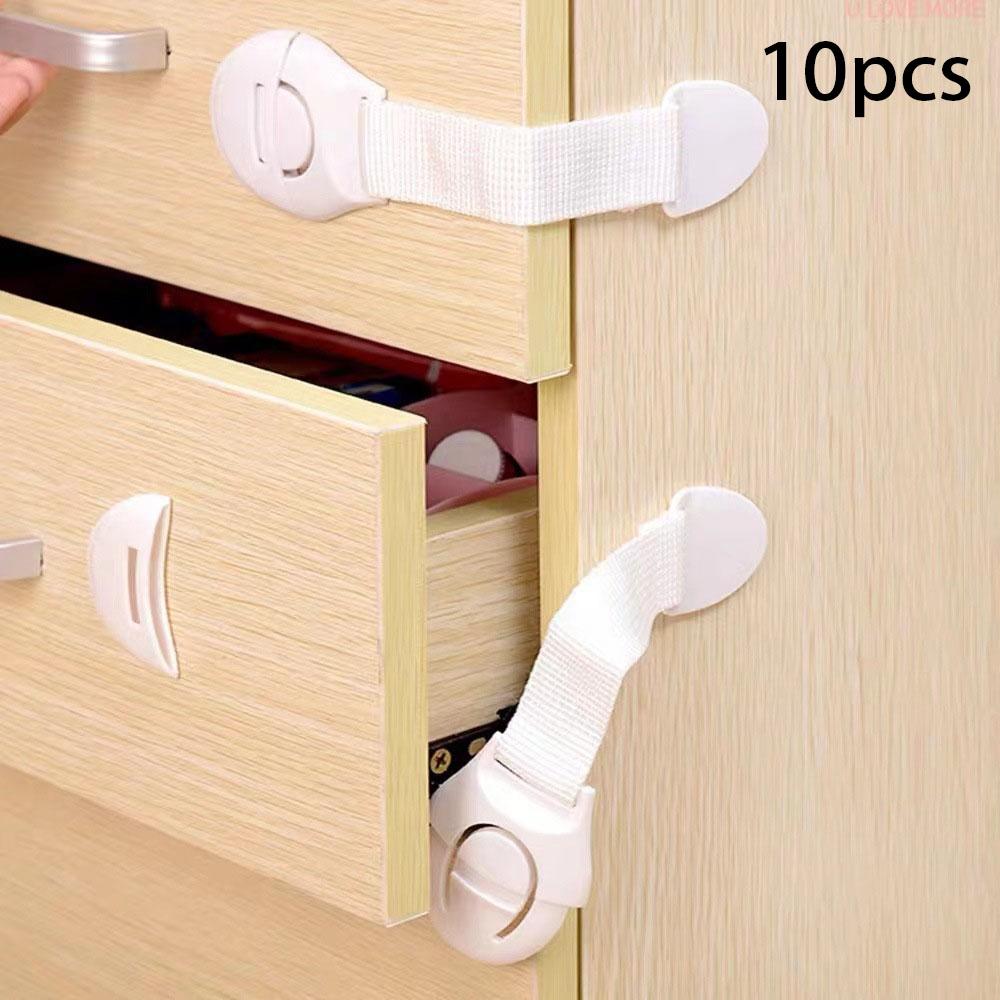 

10PCS Baby Anti-Pinch Safety Protection Тканина Замок Ящика Холодильник Кабінет Двері Багатофункціональна Стрічка Замок Пряжка