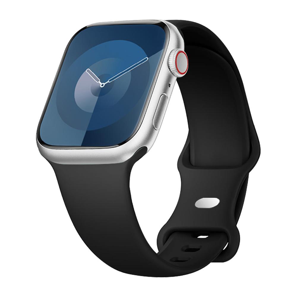 

Band for apple watch strap 44mm 40mm 45mm 49mm 41mm 42mm silicone correas bracelet iwatch series 6 7 8 9 ultra 2 se 3 10 11 46mm S10 42 38 40 41mm SM чёрный