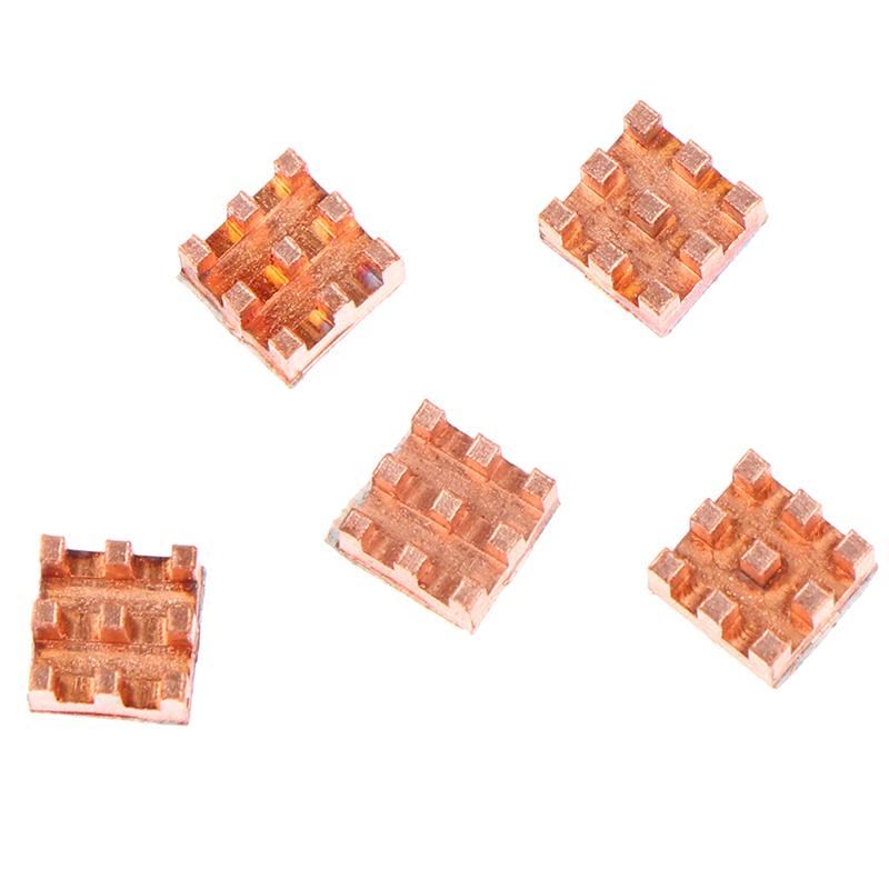 5Pcs Pure Copper Mini Heat Sink Memory Ram Adhesive Back Cooling For Mos Ic Chipset Radiator Cooler Heatsink