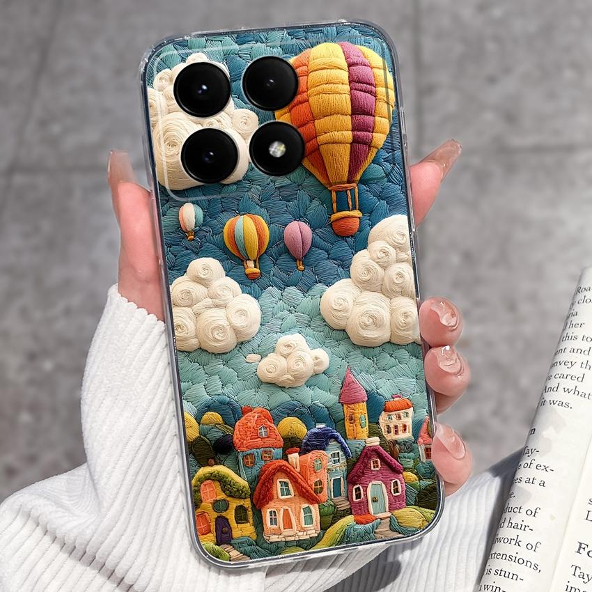 Case For Redmi K70e K60e K80 K70 K60 K50 K40 K30 K20 Pro K30i Cute Cartoon Piggy Pattern Phone Cover Transparent TPU Anti Fall Shell For Redmi Housing