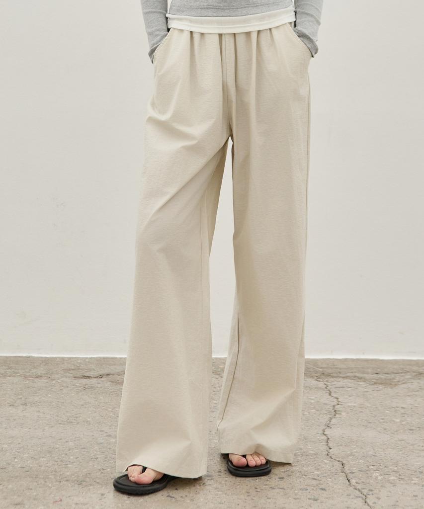 ELLIOTI Nylon Wide Banding Pants_3Color