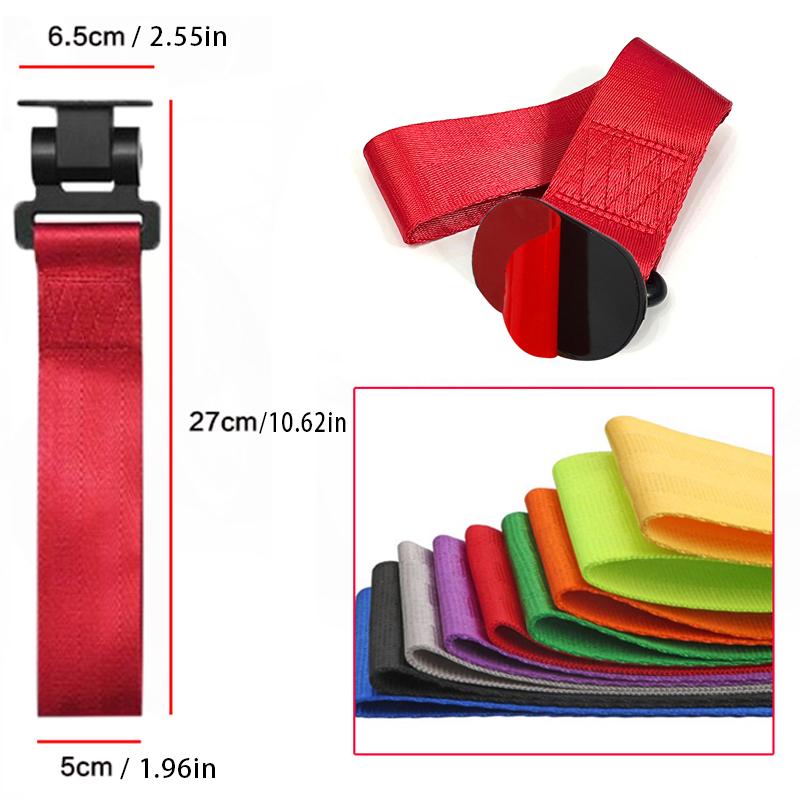 1Pcs Car Color Pendant Tow Strap Belt Tow Rope Sticker Ribbon Car Decorations Sticker Trailer Ropes Bumper Towing Strap