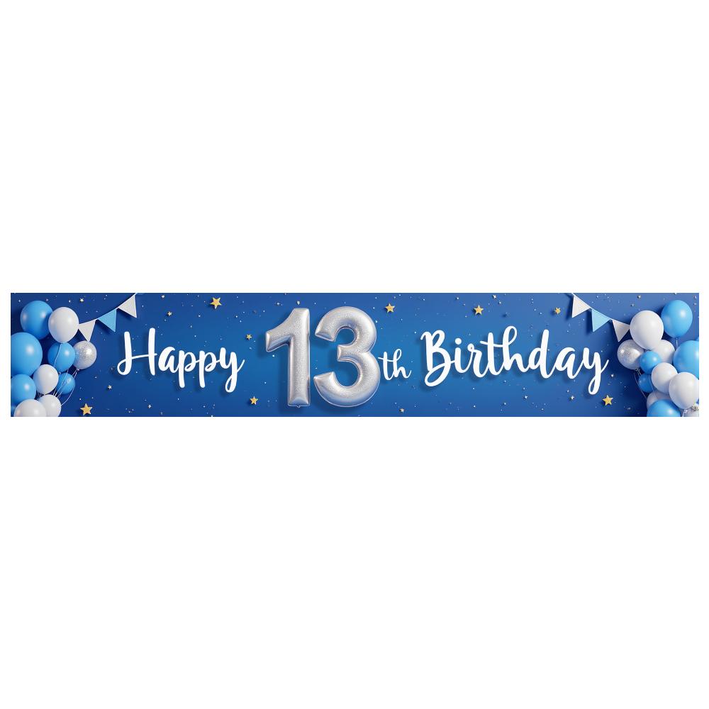 Decorative 13th Birthday Banner  Birthday Celebration Banner  Teen Birthday Banner for Indoor Decoration Party Decor
