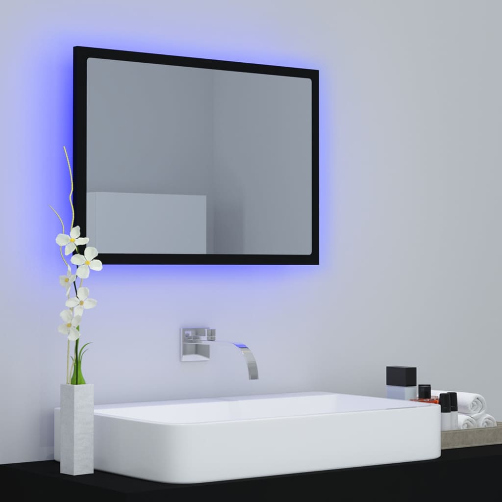 Badezimmerspiegel mit LED, wandmontierter Badezimmerpiegel, 60x8,5x37cm