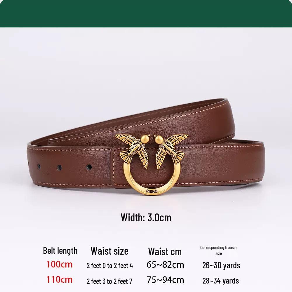 Little Bird Damen Mode Ledergürtel: Einfaches und doch trendiges Taillenaccessoire für Jeans und Freizeithosen