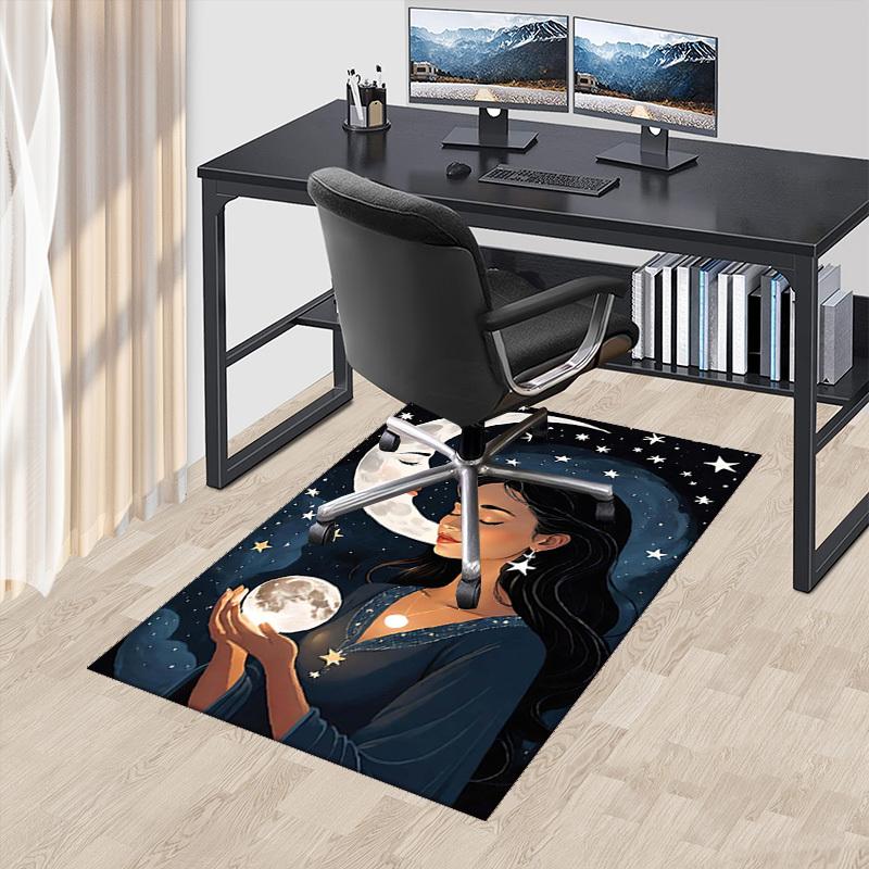 

1pc Moonlit Elegance: Celestial Starry Night Office Chair Mat - Perfect for Festive Gifts and Seasonal Decorations.P077 60cm by 90cm