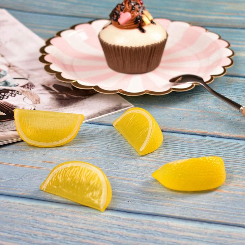 Block Kids Cognitive Toys Artificial Lemon Slice Fake Limes Chips Kitchen Decor Simulation Fruit