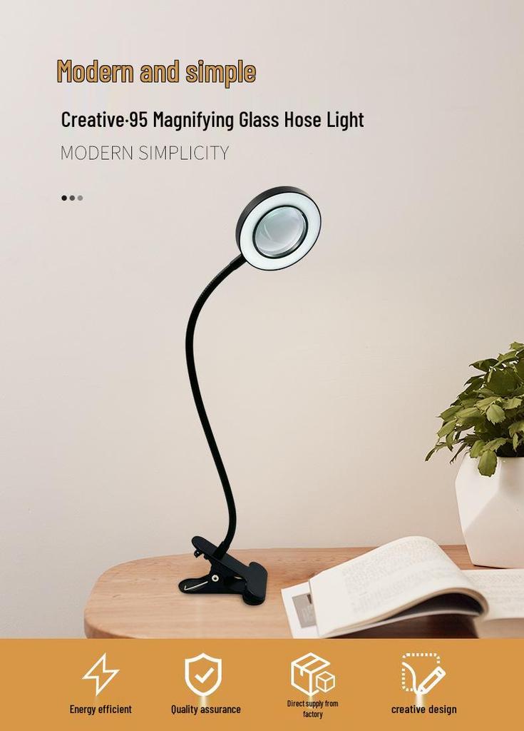 LED Beauty Magnifier Lamp for Nails & Microblading - Flicker-Free, Dimmable, Eye Protection, Three-Color Options