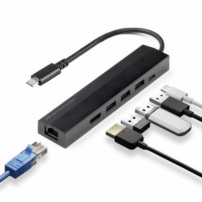 Docking Station Hub 4K Compatible HDMI Wired LAN PD100W Fast Charging 5Gbps High Speed Data Transfer Cable Length 15cm E-Supply 6-in-1 USB-C
