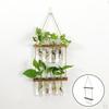 Wall Hanging Planter Terrarium with Wooden Stand, Flower Vase Glass Propagator for