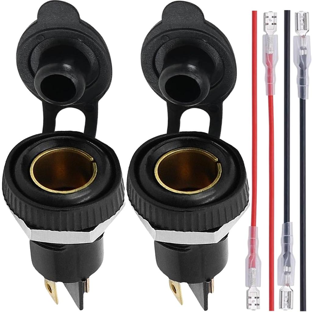 Xiatiaosann 2pcs DIN Cigarette Lighter Socket 12V Power Socket Replacement for DIN Hella for BMW Motorcycles and European Standard Vehicles Plug,