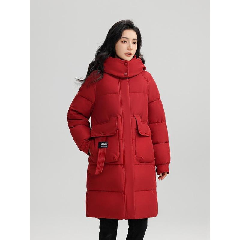 Lightweight Hooded Fluffy Warm Coldproof Loose Mid-Length High Quality Fabric Casual Sports Jacket Large Pockets Bread Clothes Cotton Coat Jacket