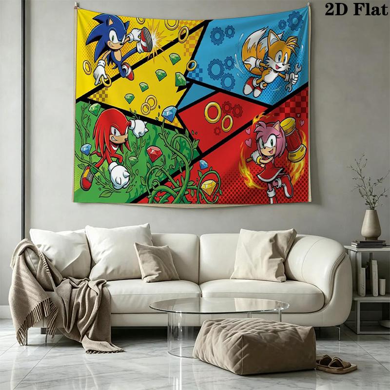 Hedgehog Cartoon Wall Tapestry Aesthetic Wall Hanging Printed Fabric Blanket Decorative Tapestries for Bedroom Living Room Home Decor