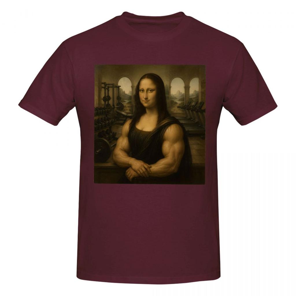 Funny Mona Lisa Fitness Vintage T Shirts Graphic Y2k Idea Crewneck Tshirts For Unisex Wounisex Tops