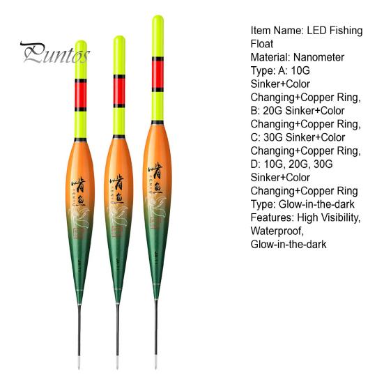 1 Set LED Lighted Fishing Float High Visibility Waterproof Long Casting Light-up Buoy Bobber Float Saltwater Freshwater Carp Fishing Accessories