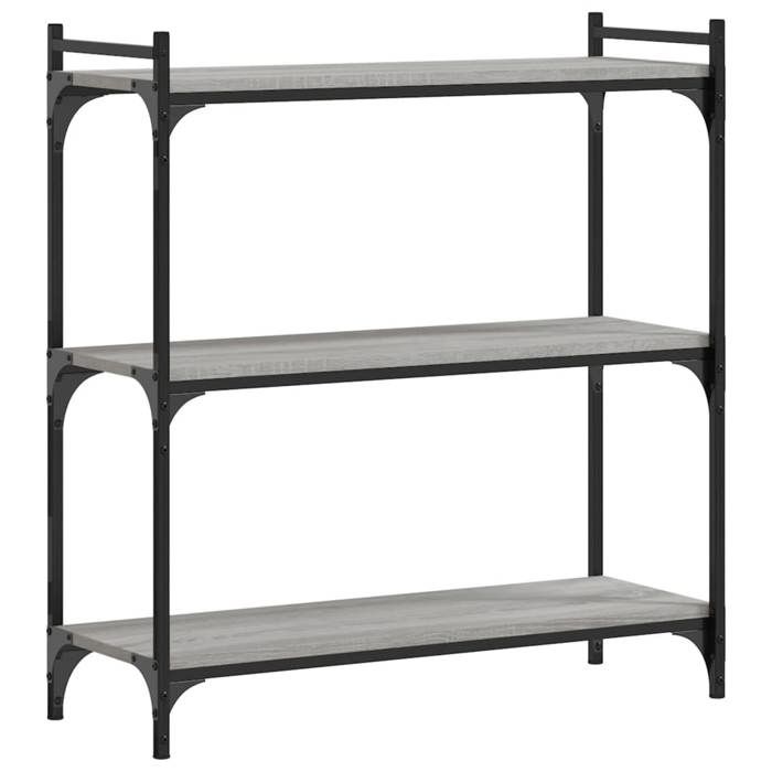 VidaXL Bibliothèque 3 niveaux sonoma gris 80x30x86cm bois d'ingénierie 837670