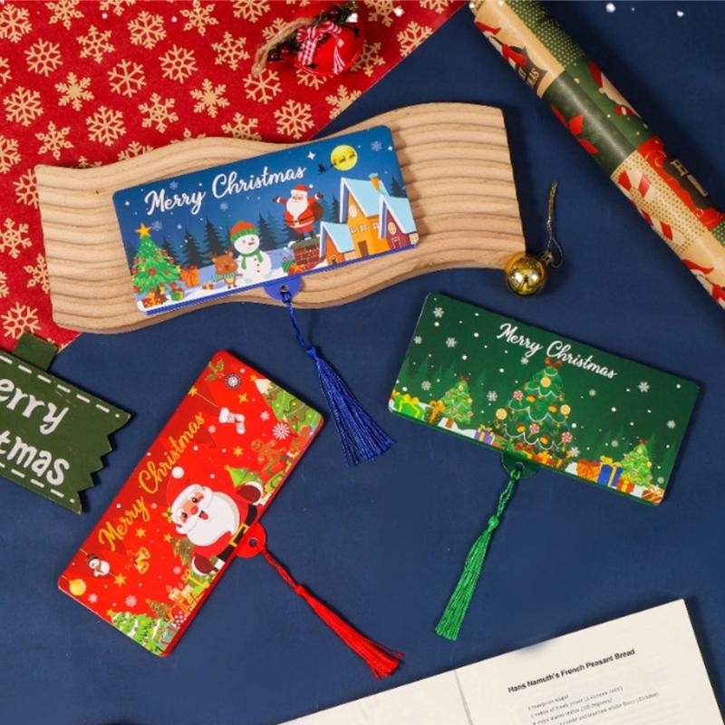  2Pcs Christmas Themed Cash Holder with 10 Slots Holiday Gift Card Money Envelope For Kid Adult Christmas Gifts Exchanges