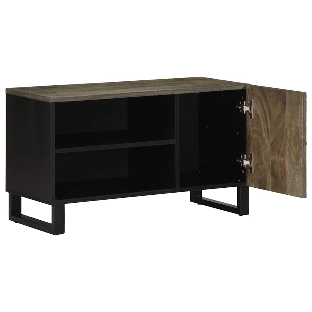 Vidaxl Szafka Pod Telewizor, Czarna, 80X33X46 Cm, Lite Drewno Mango