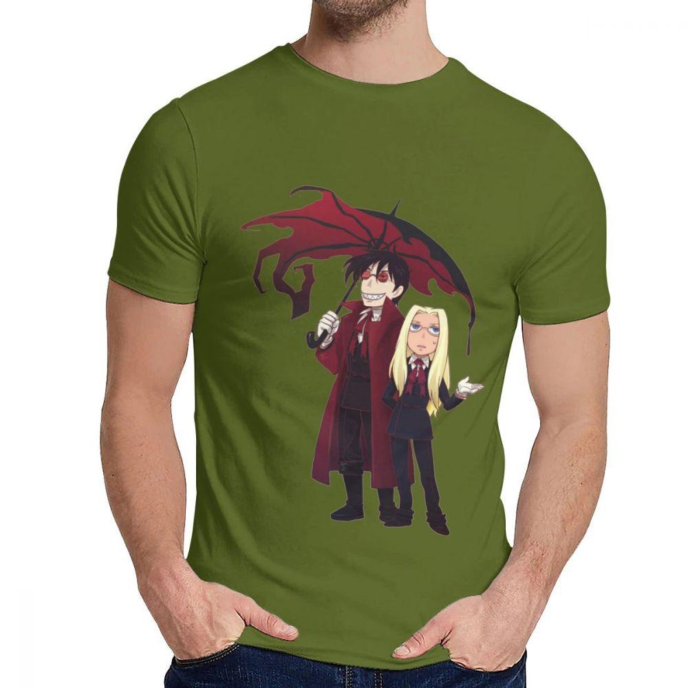 Streetwear Hellsing And Alucard Cartoon Style Tee Shirt For Men Crazy Great T Shirt O Neck
