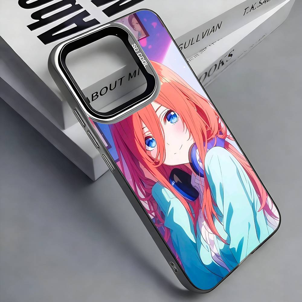 M-Miku N-Nakano Colorful Silver Back Phone Case For IPhone 17 16 15 14 13 12 11 Plus Pro Max Plus