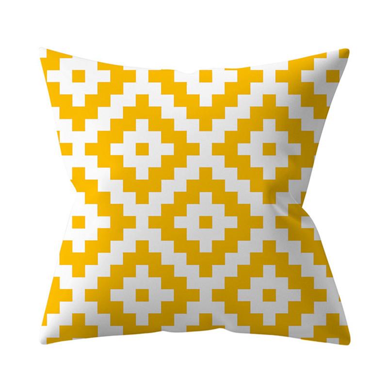 Cushion Cover Nordic Pillow  Yellow Datura Decoration Sofa   Throw  Home