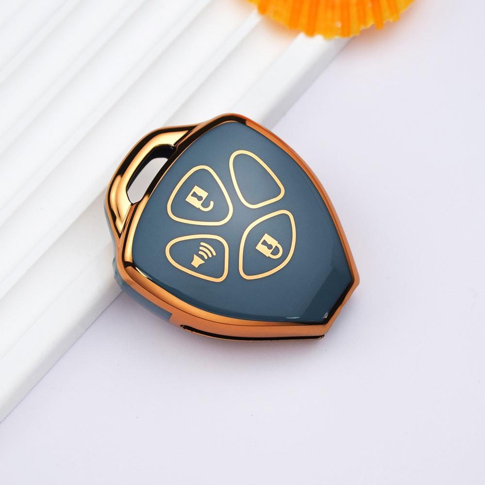 

Чехол для дистанционного ключа из ТПУ с 3 кнопками для Toyota Camry RAV4 Crown Avalon Corolla Reiz Venza Matrix Yaris, сумка, аксессуары серый