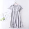 Cotton Chest Padded Short Sleeved Nightgown Sleepwear One-piece Loose Oversized Letters Printed Women's Summer Home Nightgown