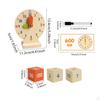 Teaching Clock for Kids Practice Educational Kindergarten Wooden Math Manipulatives