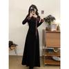 Hepburn-Style Black Butterfly Bow Slim Dress - Early Spring 2026